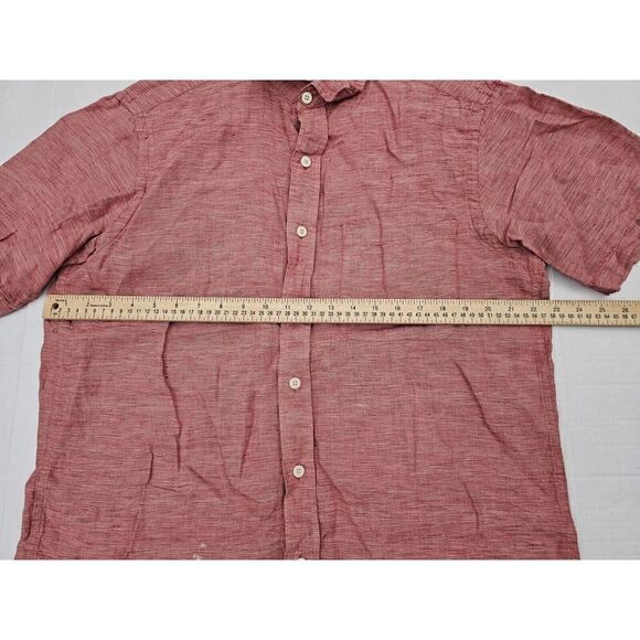 Orvis Mens Shirt Linen Button Up Pink Short Sleeve Size M - Picture 7 of 13